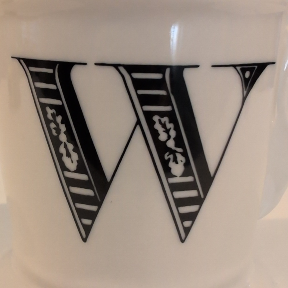 Anthropologie Ceramic 12 Ounce Monogram Initial W Coffee Mug - Picture 2 of 14